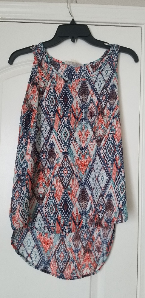 Low high printed tank top